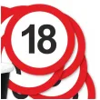 podkladki papierowe 18 urodziny traffic birthday 9 5 cm 12 szt