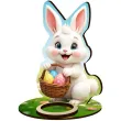 podstawka na jajko dekoracja na wielkanoc bialy krolik figurka prezent na zajaca