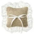 poduszka pod obraczki juta z koronka juta partydeco 10x10 cm
