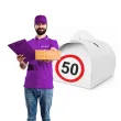 podziekowania dla gosci pudeleczka na slodycze 50 urodziny traffic birthday 7 5 x 6 5 cm 6 szt