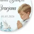 podziekowania na komunie dla gosci magnes chlopiec w albie personalizacja pamiatka 5 6 cm