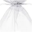 podziekowanie dla gosci komunia slub chrzest woreczki z organzy sciagane proste bialy 10 cm
