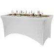 pokrowiec na stol bankietowy dekoracja na urodziny wesele komunie kolacje bialy 183x76x74 cm