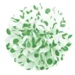 pompon bibulowy bialy w zielone kropki 24 cm