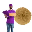 pompon bibulowy classic brazowy zloty partypal 15 cm
