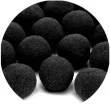 pompony dekoracyjne pluszowe partydeco czarne 20 szt