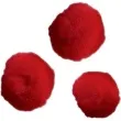 pompony pluszowe akrylowe czerwone titanum 25 mm 30 szt