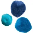 pompony pluszowe akrylowe niebieski mix titanum 25 mm 30 szt