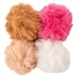 pompony pluszowe akrylowe z zawieszka rozowy brazowy aliga 70 mm 4 szt