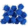 pompony pluszowe metalizowane chabrowe niebieskie titanum 18 mm 15 szt