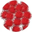 pompony pluszowe metalizowane czerwone titanum 18 mm 15 szt