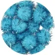 pompony pluszowe metalizowane morskie niebieskie titanum 18 mm 15 szt