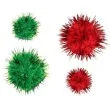 pompony pluszowe metalizowane swiateczne zielono czerwone titanum 10 20 mm 30 szt