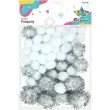 pompony pluszowe metalizowany mix biale titanum 20 35 mm 50 szt