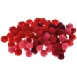 pompony pluszowe poliestrowe czerwony mix brewis 10mm 100 szt
