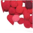 pompony pluszowe poliestrowe malinowe czerwone mix titanum 10 mm 120 szt