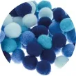 pompony pluszowe poliestrowe niebieski mix brewis 10mm 100 szt