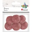 pompony pluszowe wloczkowe pastelowe rozowe ciemne titanum 30 mm 6 szt