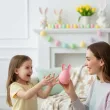 prezent dekoracja na wielkanoc zajaca podstawka na jajko pisanka z kroliczymi uszami rozowa