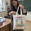 prezent dla nauczyciela na dzien edukacji materialowa torba eko na zakupy na kartkowki imie