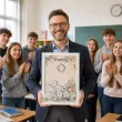 prezent dla nauczyciela pamiatka od klasy na zakonczenie roku szkolnego ramka podpisy uczniow 33x24