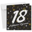 prezent na 18 urodziny kartka okolicznosciowa glamour czarna upominek pamiatka z koperta