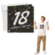 prezent na 18 urodziny kartka okolicznosciowa glamour czarna upominek pamiatka z koperta