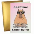 prezent na 30 40 50 urodziny kartka okolicznosciowa xl kapibara najlepszego stara ruro imie a4