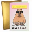 prezent na 30 40 50 urodziny kartka okolicznosciowa xl kapibara najlepszego stara ruro imie a4
