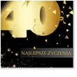 prezent na 40 urodziny kartka okolicznosciowa glamour czarno zlota upominek pamiatka