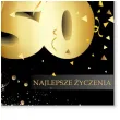 prezent na 50 urodziny kartka okolicznosciowa glamour czarno zlota upominek pamiatka
