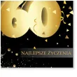 prezent na 60 urodziny kartka okolicznosciowa glamour czarno zlota upominek pamiatka