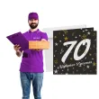 prezent na 70 urodziny kartka okolicznosciowa glamour czarna upominek pamiatka z koperta