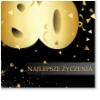 prezent na 80 urodziny kartka okolicznosciowa glamour czarno zlota upominek pamiatka