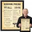 prezent na 80 urodziny osiemdziesiatke kartka plakat gazeta w ramce dziennik polski 1946 imie