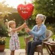 prezent na dzien babci balon foliowy kocham cie babciu czerwony dekoracja 18 hrt