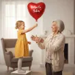 prezent na dzien babci balon foliowy kocham cie babciu czerwony dekoracja 18 hrt