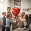 prezent na dzien babci balon foliowy kocham cie babciu imiona wnukow czerwony dekoracja 18