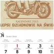 prezent na dzien babci i dziadka drewniany kalendarz z nadrukiem motocykl 28x32 cm