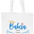 prezent na dzien babci materialowa torba na zakupy aniol zeslany na ziemie bialy 40x35 cm