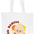 prezent na dzien babci materialowa torba na zakupy super babcia bialy 40x35 cm