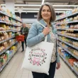 prezent na dzien babci materialowa torba z imieniem na zakupy kochana babcia kolorowy nadruk na