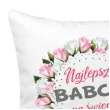 prezent na dzien babci poszewka na poduszke najlepsza babcia na swiecie roze 40 x 40 cm