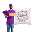 prezent na dzien babci poszewka na poduszke z imieniem kochana babcia personalizowana 40 x 40