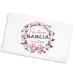 prezent na dzien babci sciereczka z mikrofibry z imieniem do czyszczenia okularow bialy 15 x10cm