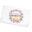 prezent na dzien babci sciereczka z mikrofibry z imieniem do czyszczenia okularow bialy 15 x10cm