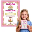 prezent na dzien kobiet 8 marca dyplom dla najlepszej dziewczynki do szkoly przedszkola a5