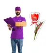 prezent na dzien kobiet dekoracja na lizaka tulipan do przedszkola szkoly pracy 18 cm