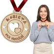 prezent na dzien kobiet drewniany medal kobieta na medal serca i gwiazdy 72 mm 1 szt