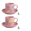 prezent na dzien kobiet filizanka ze spodkiem personalizowana z imieniem rozowa 170 ml